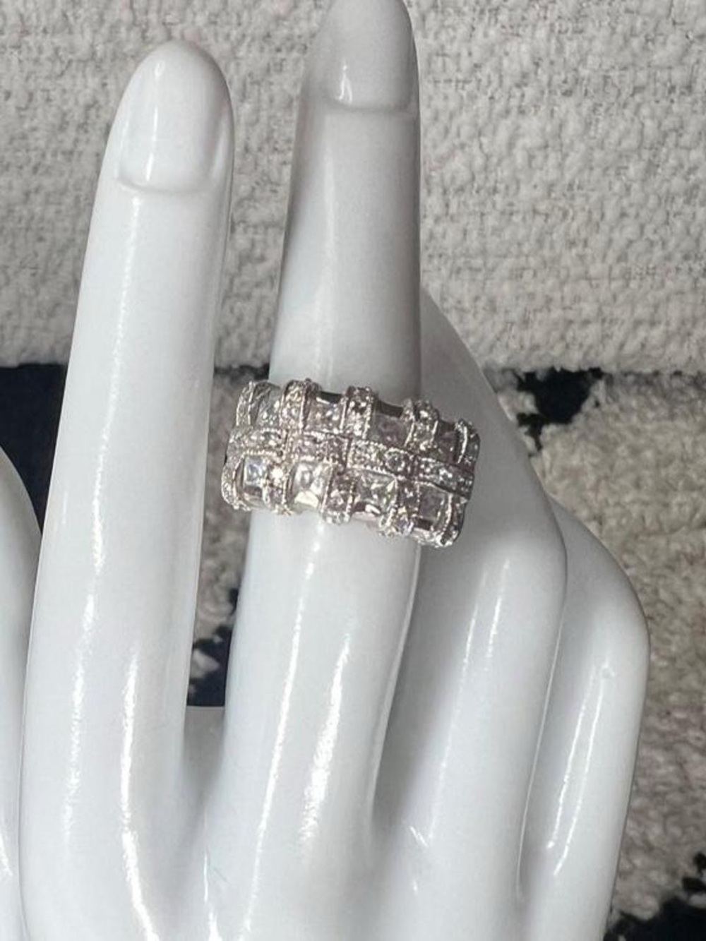 Sterling Silver ring with diamond accents